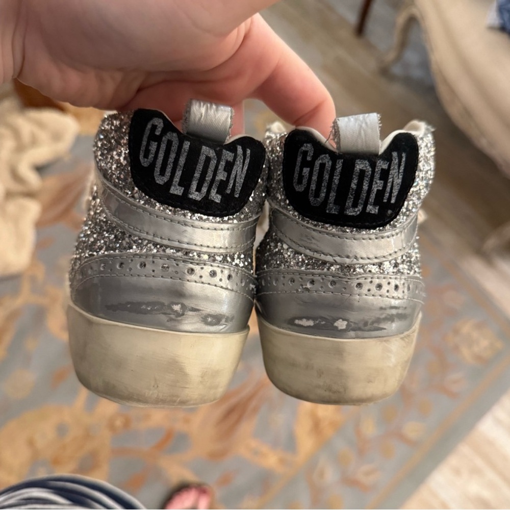 GG Silver and Black Glitter Sneakers